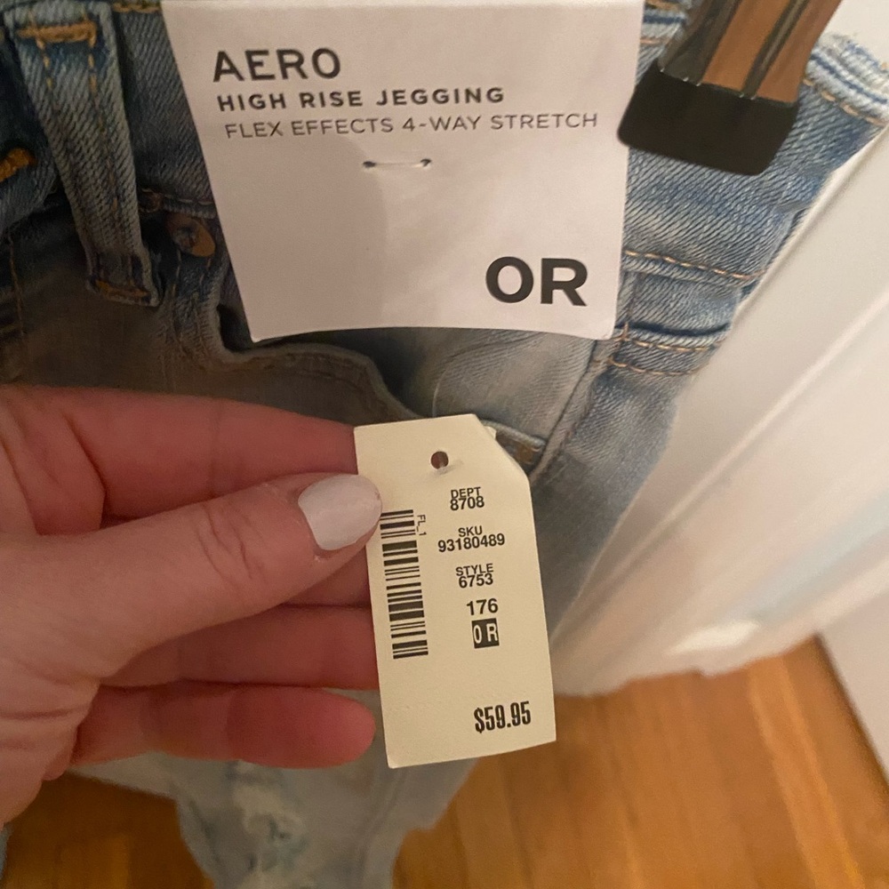 Size 0 Aeropostale jeans with rips in them